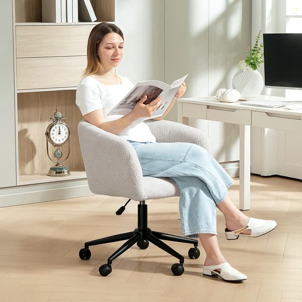 Kontorstol, Sk`l Design, Justerbar Hajde, Polyester & Stal, Creme/Sort