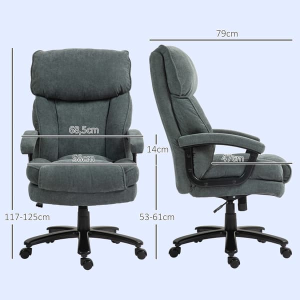 Ergonomisk Kontorstol i Grå Polyester, 200 kg Kapacitet