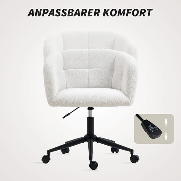 Kontorstol, Sk`l Design, Justerbar Hajde, Polyester & Stal, Creme/Sort