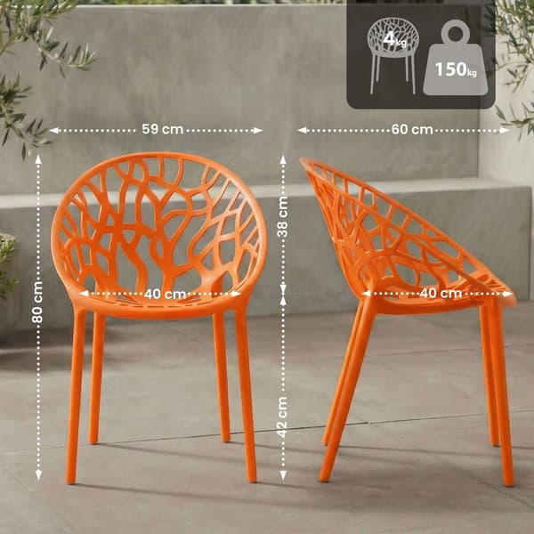 Sæt med 4 orange stabelbare havestole - Hope Model