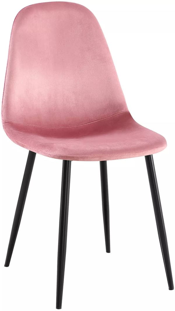 Napier Rosa Sammet Matsalsstol med Metallram