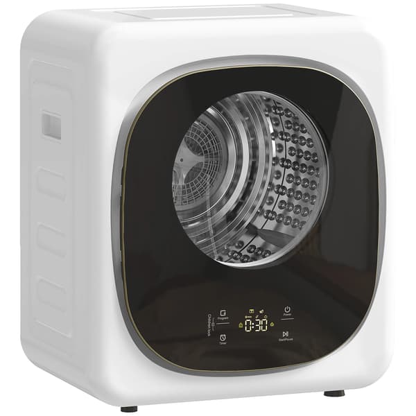 Kompakt tørretumbler 4 kg - 5 programmer, timer, touch-display - Hvid/Sort