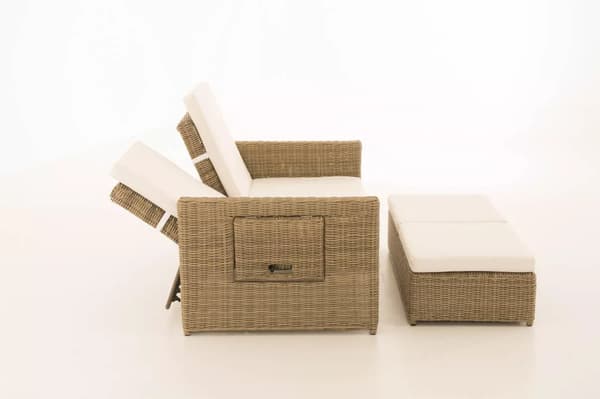 Ancona Udendørs Sofa, Naturfarve, Aluminiumsstel, Plastmateriale