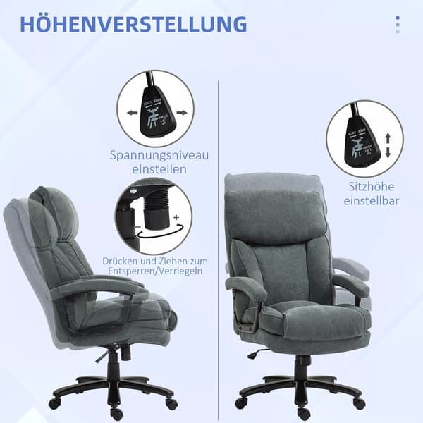 Ergonomisk Kontorstol i Grå Polyester, 200 kg Kapacitet