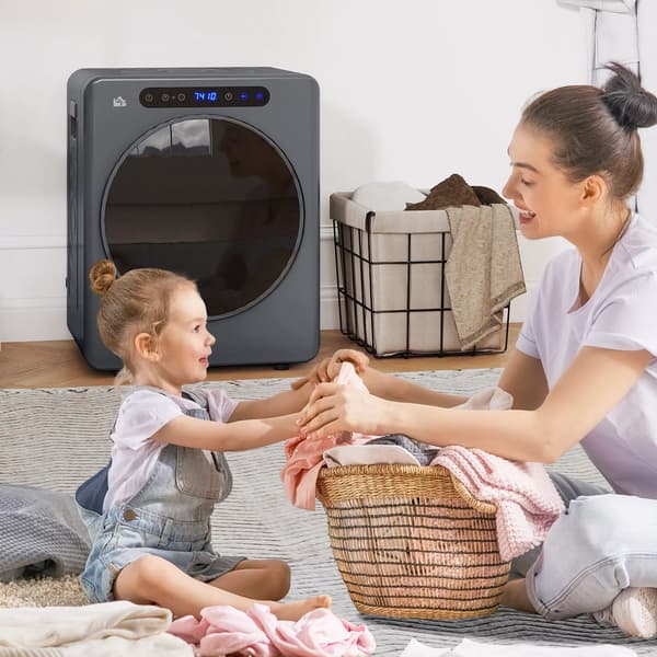 Torktumlare, 6 program, 40-60℃, 4 kg kapacitet, kompakt, touch-kontroll, grå