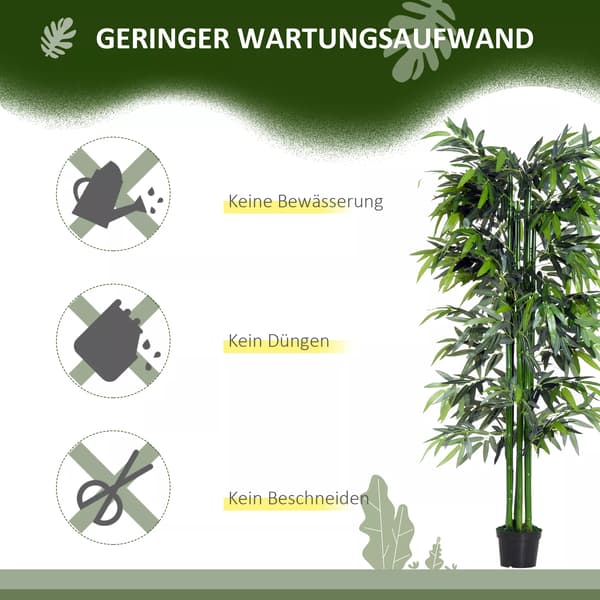 Konstgjord Bambu 180 cm Grön PE/Cement Stolpe