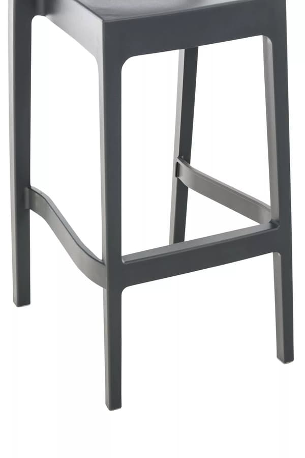 4 dark grey Maya bar stools, stackable, UV-resistant, indoor/outdoor plastic