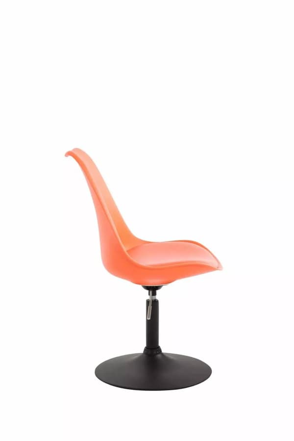 Set med 4 Maverick Orange Plastmatstolar med Metallbas