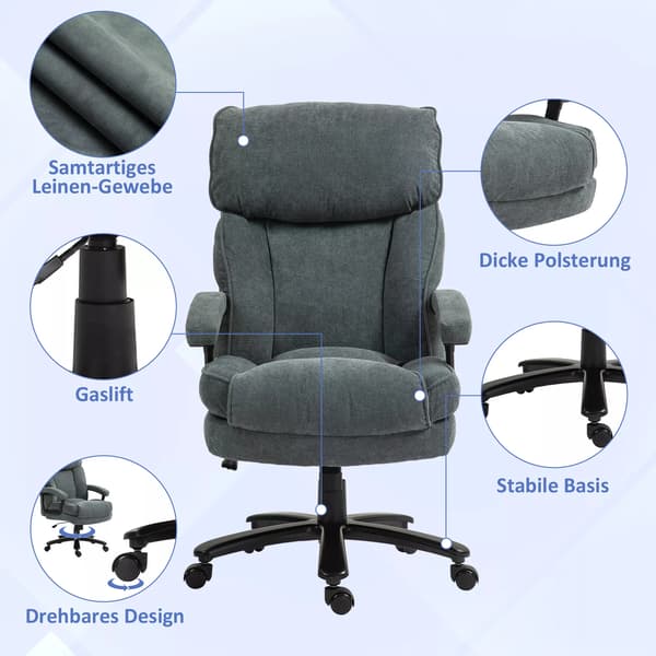 Ergonomisk Kontorstol i Grå Polyester, 200 kg Kapacitet