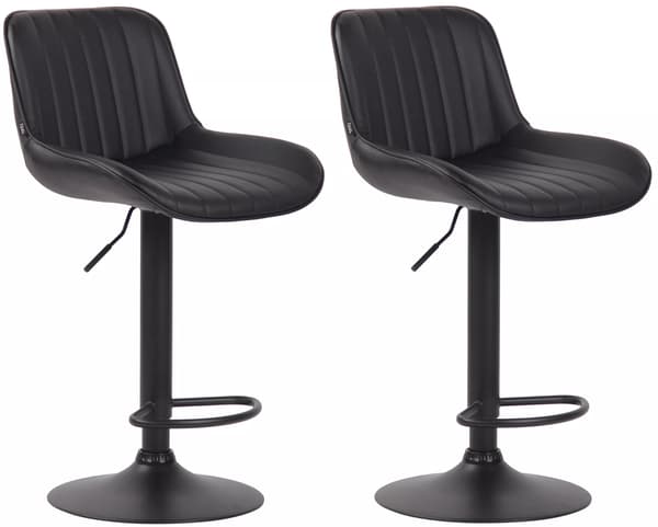 Set med 2 Lentini Barstolar Konstläder Svart