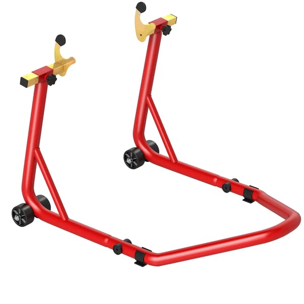 Motorcykelstativ Fram/Bak - Max 544kg, Stål, Röd