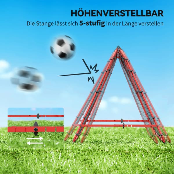 Fotbollsrebounder dubbelsidig återstudsvägg i stål, röd