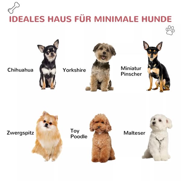 Hundehus - Plastik - Rød/Lys Grå