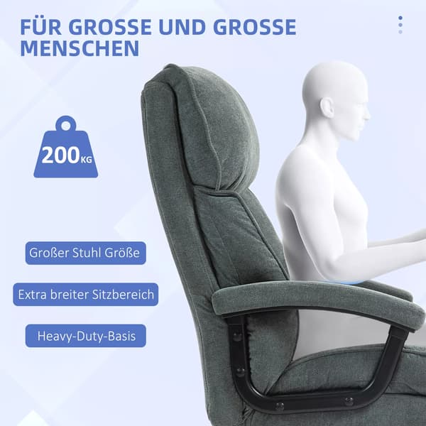 Ergonomisk Kontorstol i Grå Polyester, 200 kg Kapacitet