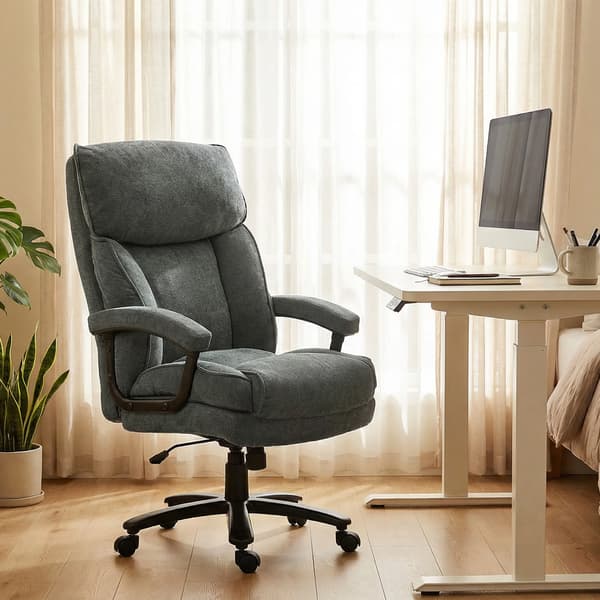 Ergonomisk Kontorstol i Grå Polyester, 200 kg Kapacitet