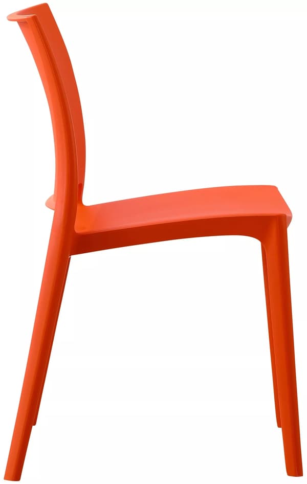 Sæt med 2 stabelbare udendørs plastikstole, orange
