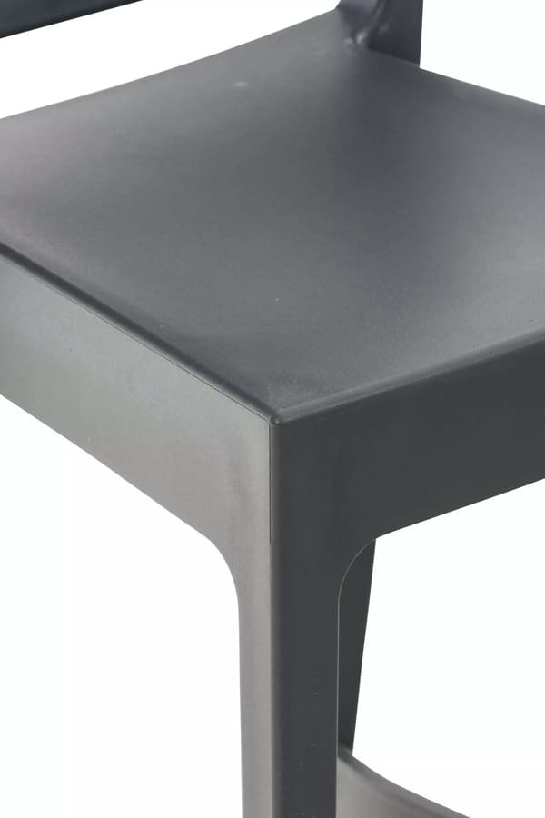 4 dark grey Maya bar stools, stackable, UV-resistant, indoor/outdoor plastic