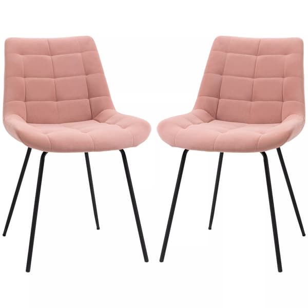 Matsalsstol (2-pack), Retrodesign, Rosa sammet, Metallben