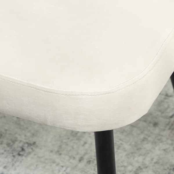 2-sitssoffa i beige sammetstyg med metallstomme, modern design