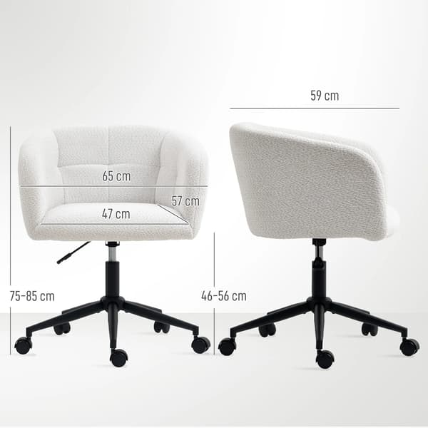 Kontorstol, Sk`l Design, Justerbar Hajde, Polyester & Stal, Creme/Sort