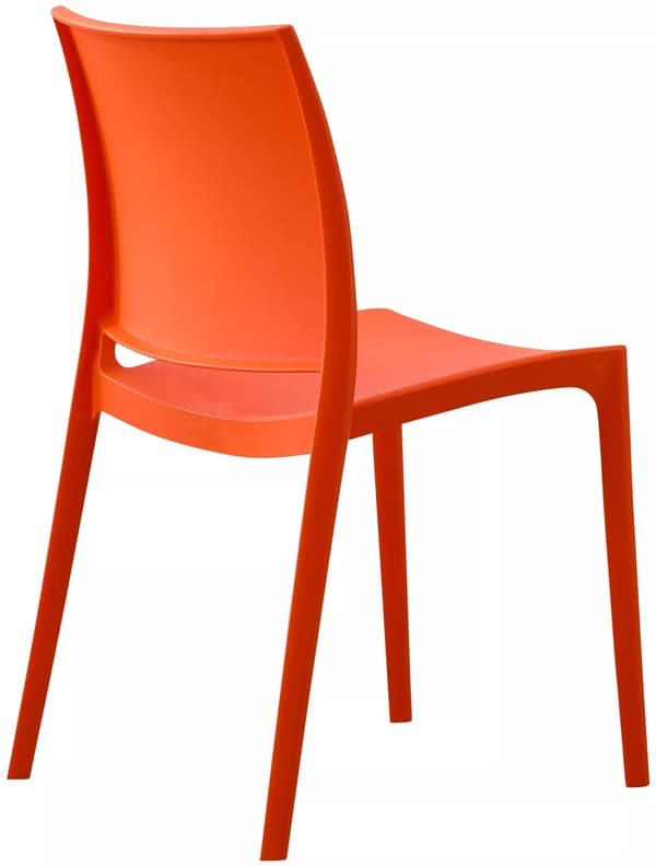 Sæt med 2 stabelbare udendørs plastikstole, orange