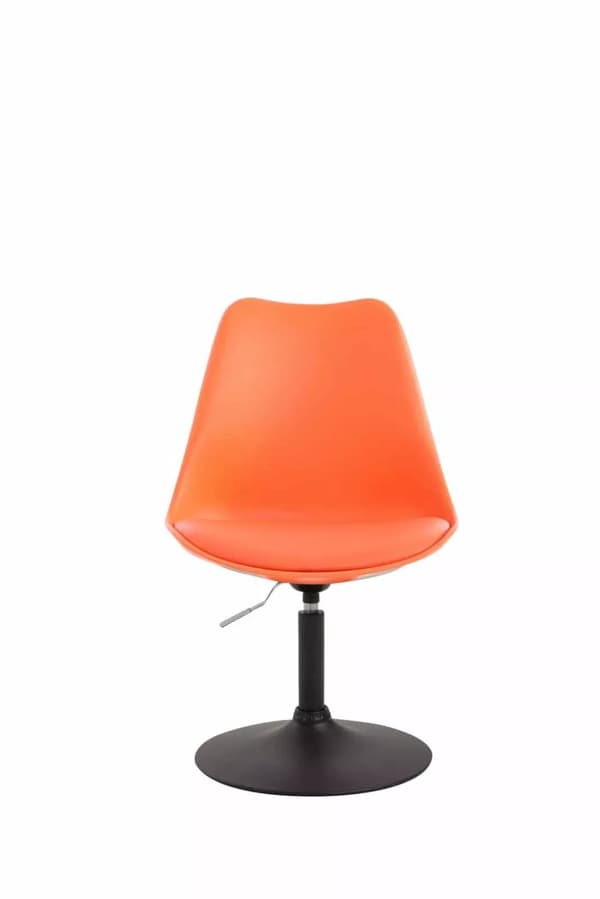 Set med 4 Maverick Orange Plastmatstolar med Metallbas