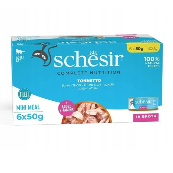 SCHESIR Tun i kogevand - vådfoder til katte - 6 x 50 g