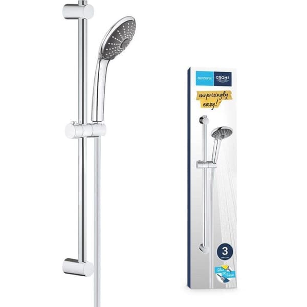 GROHE - Brusesæt med 3 strålemønstre og stang
