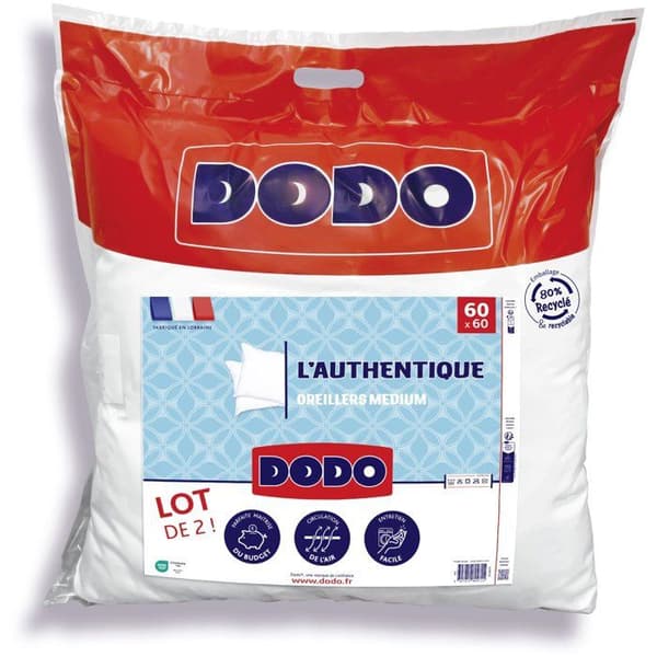 DODO Set med 2 medelstora kuddar - THE AUTHENTIC - 60 x 60 cm - Vit
