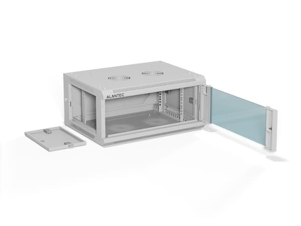 ALANTEC 19" 4U 600x450 seinäkaappi, harmaa