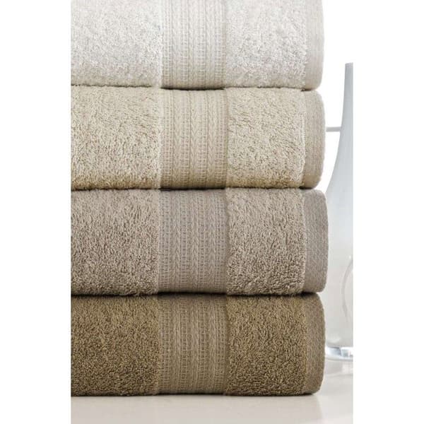 Set med 4 handdukar - 50 x 85 cm - Brun