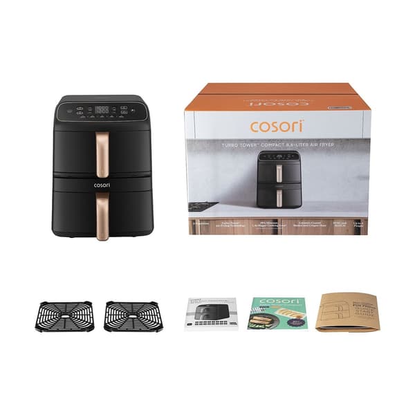 COSORI Turbo Tower Compact Airfryer 8,6 L Sort