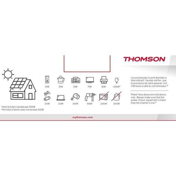 Spændingsomformer - THOMSON - 12/220 V - 600 W - Med USB-forbindelse