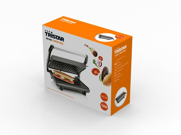 Tristar GR-2650 Kontaktgrill Sort/Rustfrit Stål 700W