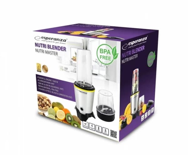 Esperanza EKM028 blender Bordblender 1000 W Sort, Rustfrit stål