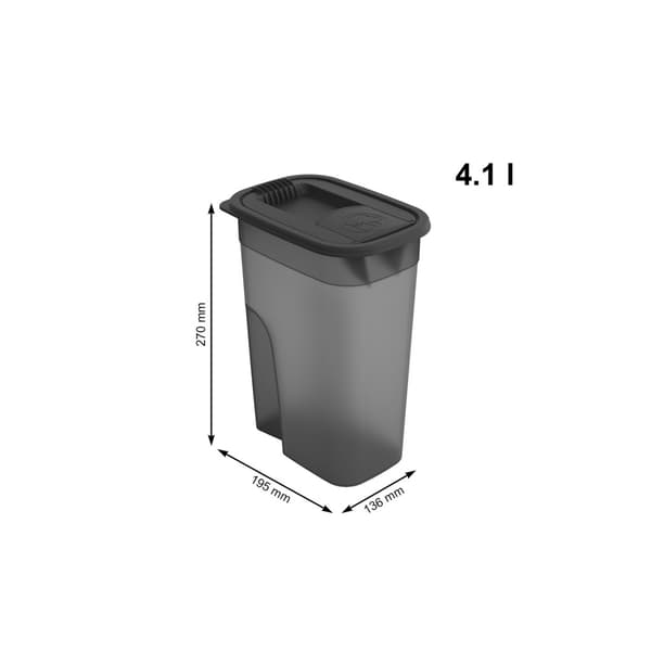 Rotho Flo foderbeholder til kæledyr 4,1 l antracit transparent
