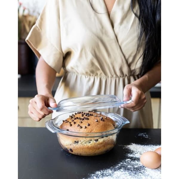 2 uunivuoan setti - PYREX - lasinen - pyöreä - 1 l