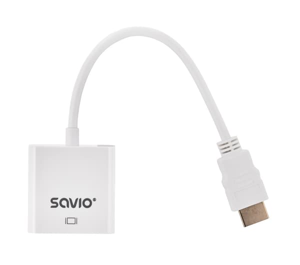 SAVIO HDMI (han) til VGA (hun) adapter hvid CL-201