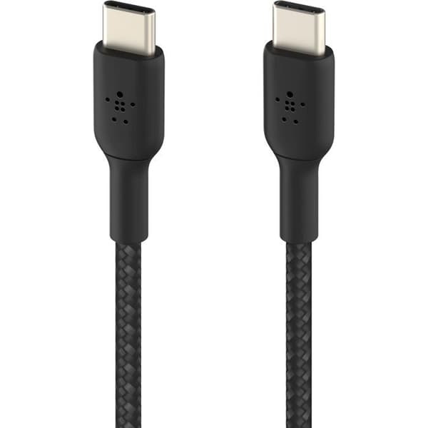 Flettet kabel - BELKIN - USB-C til USB-C - 2 m - Hvid