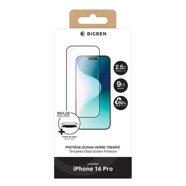 Hærdet glas til iPhone 17/iPhone 16 Pro - 2.5D - SmartFrame