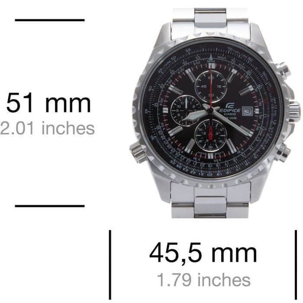 CASIO - Ruostumattomasta teräksestä valmistettu rannekello - EDIFICE - Harmaa