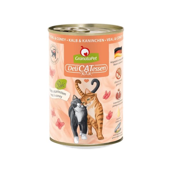 GRANATAPET DeliCATessen Kalvkött och ko - våtfoder för katter - 400 g
