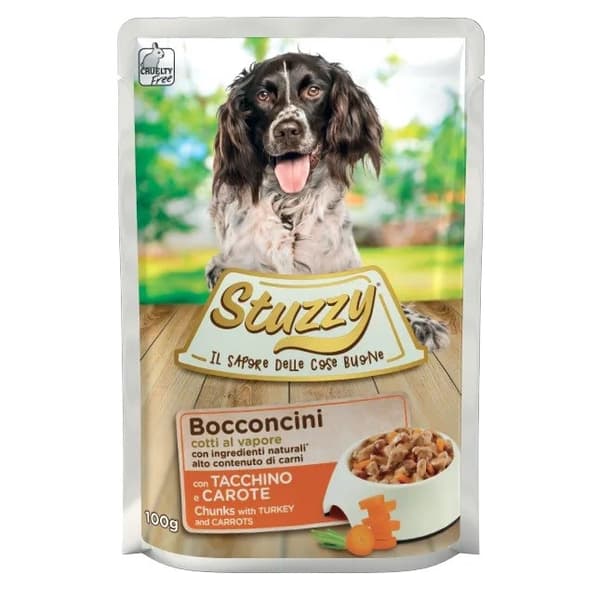 STUZZY Chunks med kalkun og gulerødder - vådfoder til hunde - 100 g