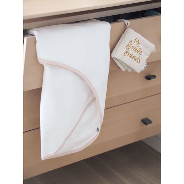 RÖDA SLOTTET Vitt underlock / beige spänne 0-3m