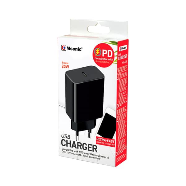 Msonic MY6623K Vægoplader USB-C PD