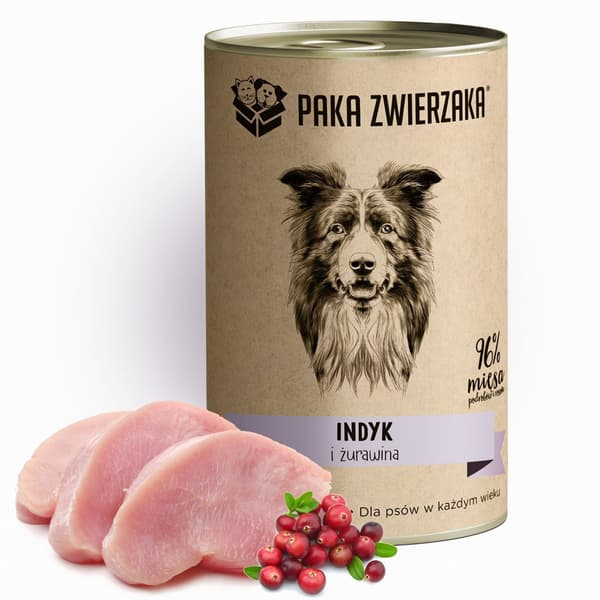 PAKA ZWIERZAKA Kalkun og tranebær - vådfoder til hunde - 400 g
