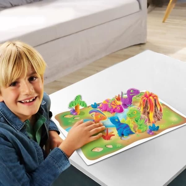 LEXIBOOK - Dinosaurieset i formbar och fluorescerande modellera