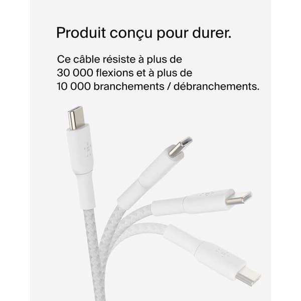 Punottu kaapeli - BELKIN - USB-C - USB-C - 0.15 m