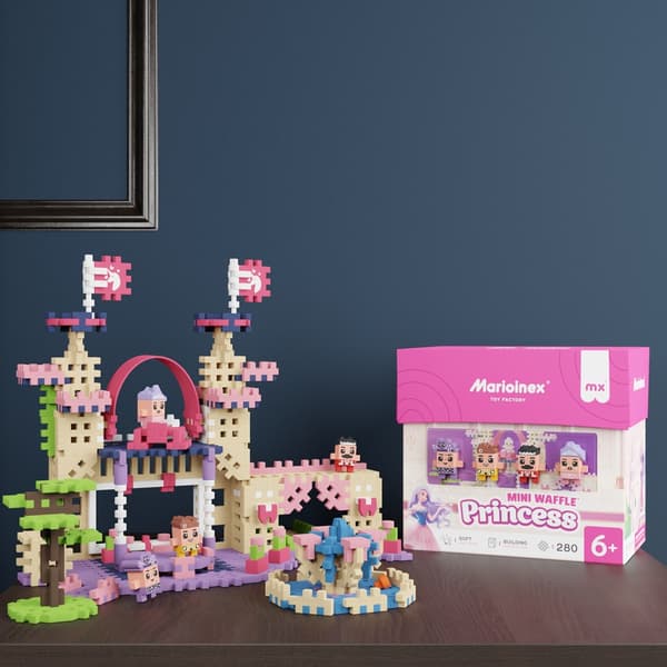 MARIOINEX Mini Waffle Princess-klossar, 280 bitar