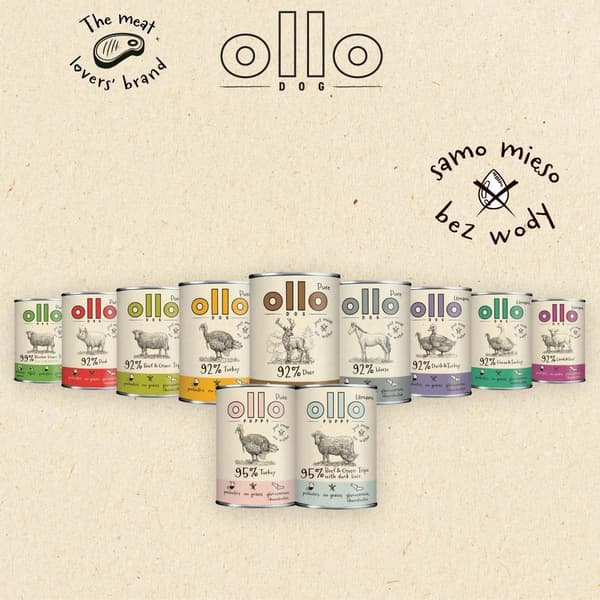OLLO Puppy Pure Turkey - våtfoder för hundar - 850 g